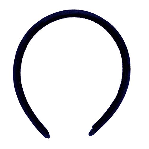 1 см Широк Тъмно синьо Кадифе Feel Alice Hair Band лента за глава (0.4)