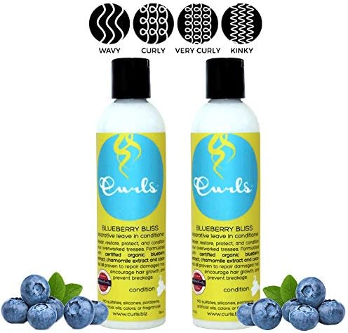 Curls Blueberry Bliss Reparative Leave In Conditioner, 8 унции (опаковка от 2 броя)