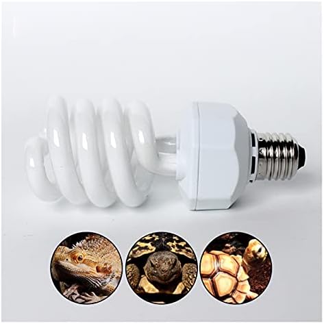 UVB 26w Desert Reptile Light E27 5.0 10.0 Heating Lamp Bulb for Turtle Lizard Snake Lguanas Heat Calcium Ultraviolet Лампа 220v Reptile Accessories (Цвят : 5.0 220v, размер : 60х60)