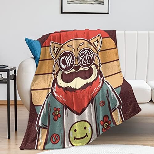 Флисовое Одеяло Kids Chill Cat Bed Blanket Меко и Плюшевое Пушистое Одеяло Уютно Одеало за Бебета Baby Toddler 60×80