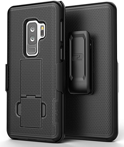 Samsung Galaxy S9 Plus Case with Belt Clip - Encased (DuraClip) Slim Fit Holster Shell Combo w/ Rubberized Grip (S9+ 2018 Release) Smooth Black