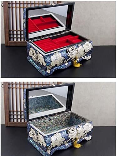 ZQW Ковчег За Бижута Древни Китайски Бижута, Дървена Кутия За Съхранение,Европейски Дървена Грим с Ключалка Кутия За Съхранение