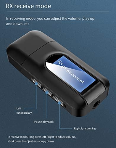 QDY-USB Bluetooth Предавател и приемник, 2 в 1 Безжични Визуализация 3.5 мм Аудио Адаптер с Дисплей, Ниско Забавяне на
