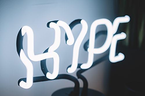 Amped & Co HYPE Real Neon Light е Новост Настолна Лампа, Голяма 9.6x8.3, Бяла Светлина