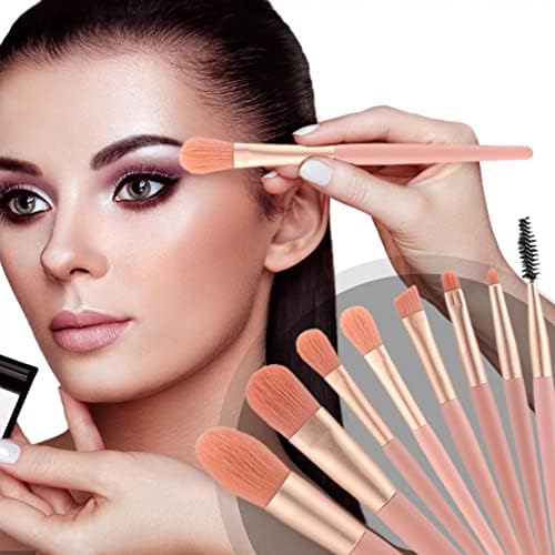 Mllkcao Makeup Brush Mini Set for Начинаещи 8 Beauty Makeup Brushes Portable Makeup Soft Hair Foundation