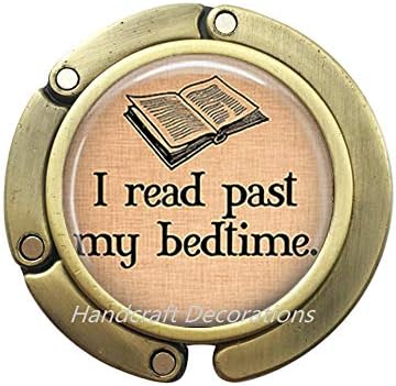 I Read My Past Bedtime Purse Hook,Book Purse Hook,Book Бижута,Book Club Gift,Book Jewellery,Book Bag Hook,Book Цитат,Цитат