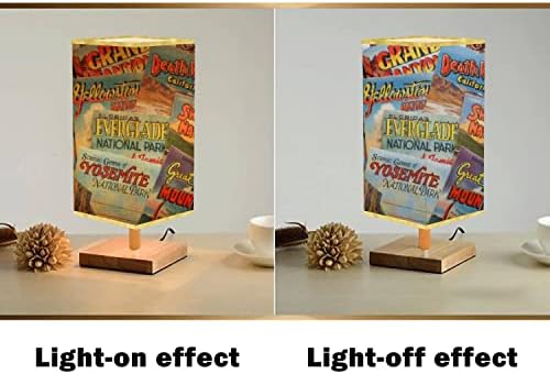 Затемняемая настолна лампа Стари пощенски Картички на различни национални паркове в САЩ USB Нощна Лампа/ Минималистичен Дизайн/ Настолна лампа/ нощно Шкафче Защита