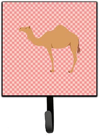 Caroline's Treasures BB7817SH4 Arabian Camel Dromedary Pink Check Leash or Key Holder, 7Hx4.25W, Multicolor