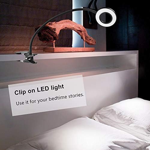Gerintech Clip on Light с 3 цветови режими, 10 регулируеми нива на яркост, 7 W, Затемняемая настолна лампа със скоба за