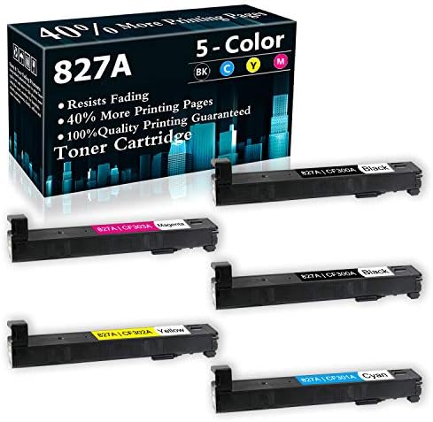 5-Pack (2BK+1В+1M+1Y) 827A | CF300A CF301A CF302A CF303A Рециклирана Тонер касета е Съвместима за HP Laserjet Enterprise