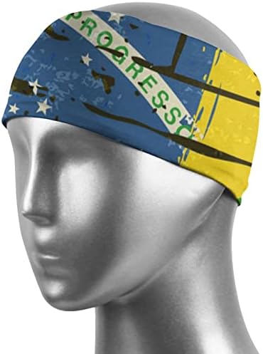 Тухлена Стена Бразилски Флаг Спорт Йога Sweatband Лента За Глава На Жената Бягане Колоездене Коса Група Дишаща Кърпа