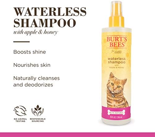 Бърт Bees Cat Waterless Shampoo Спрей, Apple & Honey - Burts Bees Cat Shampoo, Продукти за грижа за котки, Kitten Shampoo