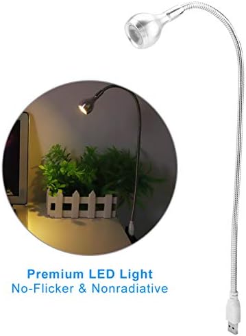 Съсипват никаква лампа LED УСБ фликера, маса LED, за маса(серебр, топла светлина)