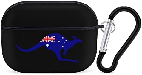 Австралийски Флаг Кенгуру Слушалки Калъф за Airpods Pro Пълен Защитен устойчив на удари Калъф с Брелком Черно-Стил