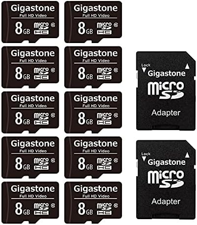 Gigastone 64GB 10-Pack Micro SD Card, 4K UHD Video Surveillance за Сигурност на Cam Action Camera Drone Professional,