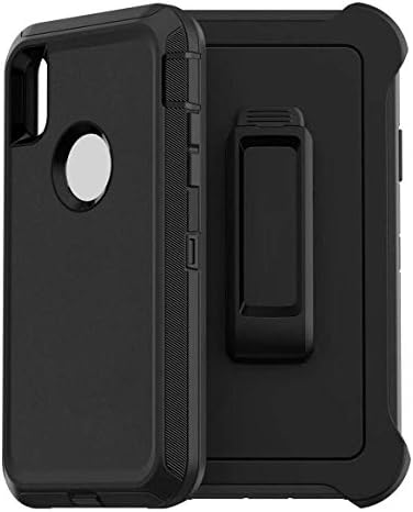 Defender Case for iPhone XR Triple Layer Defense Belt Clip Holster for iPhone XR Case SCREENLESS Edition Черен