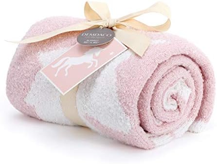 DEMDACO Keep Your Sparkle Unicorn Soft Pink 40 x 30 Полиестер Плат Бебешко Легло Одеяло