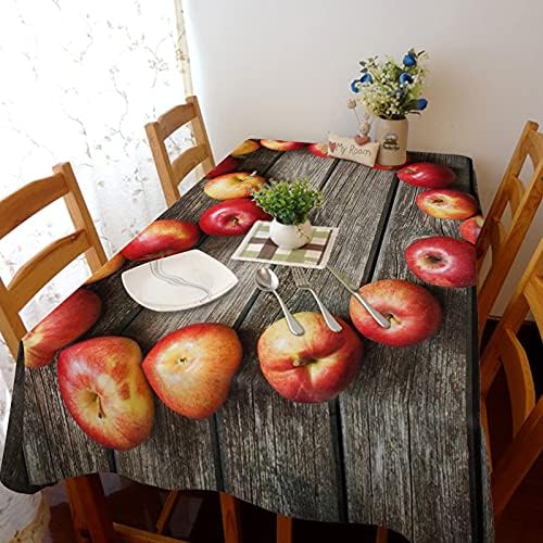 Laibao Правоъгълните Покривки за маса за Кухня, Трапезария TabletopAutumn Ябълки Във Форма на Сърце върху Дървена Дъска