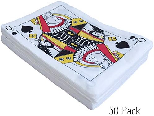 Кърпички за Партита Казино - 50 Pack Queen of Spades Playing Card Профил за Еднократна употреба Хартиени Салфетки За Партита