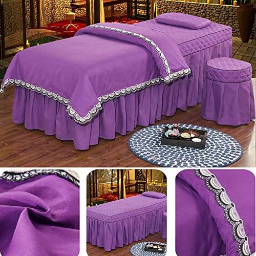 ZHUAN Massage Table Sheet Sets with Face Rest Hole Massage Table Skirt Spa Bed Cover Fitted Table Skirt for Beauty Salon