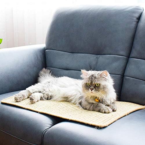 ULTECHNOVO Cat Scratcher Mat ( 30x50cm ) Natural Sisal Scratching Pad, Anti - Slip Cat Scratching Rug Sleeping Carpet for Cat Grinding Claws& Protecting Furniture