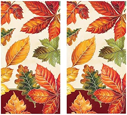 Party Creations Autumn Leaf Guest Towels - 32CT | (2 опаковки на 16CT) Декоративни Хартиени Салфетки за Шведска маса Кухня,