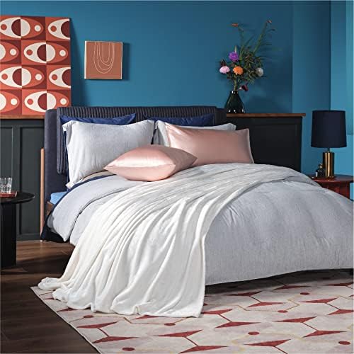 Bedsure Fleece Blanket Queen Blanket White - Bed Blanket Soft Lightweight Plush Fuzzy Cozy Luxury Микрофибър, 90х90 см