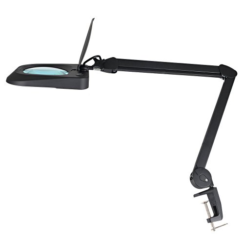 Премиум Увеличительная лампа, 5 Диоптъра (2X лупа) ESD-Safe, Настолна лампа Magnifier - 5W 48 LED Осветление - идеален