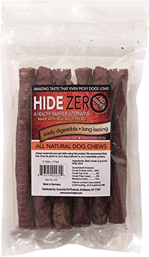 SCOOCHIE PET PRODUCTS Hide Zero Beef Sticks for Dogs Made with Real Гепи | All Natural Beef & Гепи Stick Combo Treats | No Rawhide Лесно Digitable Dog Chews