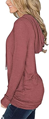 BEUFRI Hoodies for Women Casual Long Sleeve Solid Pullover Върховете Свободна Hoody с Джоб