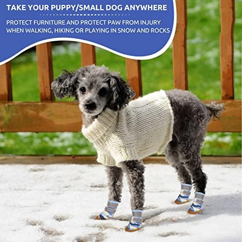 MORVIGIVE Camo Dog Boots for Small Dogs, Светоотражающая Зимни Обувки За Кученца с Плъзгане на Солидна Гумена Подметка,