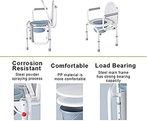 Столове LXDZXY,Стол душ, зона душ, 3-в-1 Регулируем по височина стол, тоалетна, Мултифункционален стол тоалетна, капацитет: стол баня 100Kg се Прилага към възрастните хора