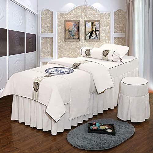 SXCZZXJ 4-Piece Микрофибър Massage Table Sheet Set - Beauty Bedspread Four-Piece Bed Cover Beauty Salon Special Massage