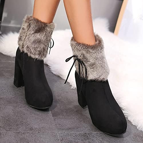 Jesaisque / дамски зимни обувки; дамски обувки до средата на прасците с кожа подплата, на равна подметка, Без съединителни