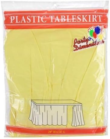 Пластмасов пола на масата, 29 инча до 14 фута | Party Dimensions | Жълт