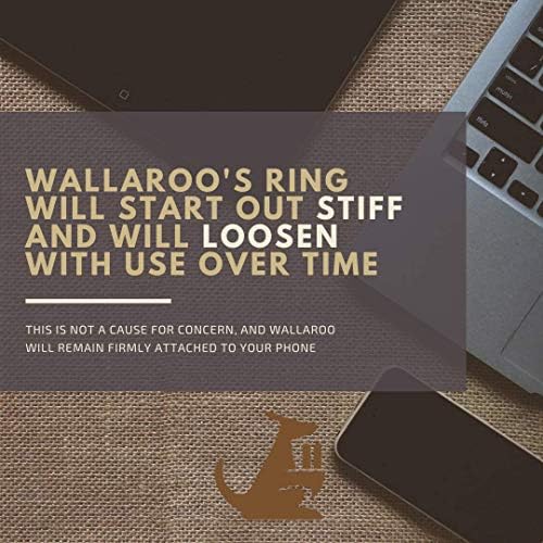 Кожен държач за карти на телефона Stick On Wallet за смартфони iPhone и Android от Wallaroo (Black Ring Wallet)