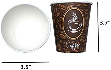100 Качествени опаковки за еднократна употреба хартиени горещи кафеени чашки, идеални за приготвяне на топли напитки Чай и кафе, кафенета и барове (10 унции)