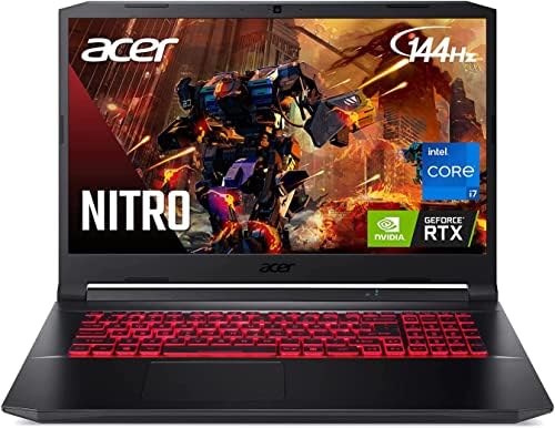 2022 Acer Nitro AN517 17,3 144 Hz FHD IPS лаптоп Intel 8-Core i7-11800H 32 GB оперативна памет DDR4 2 TB(1 Tb x 2) NVMe