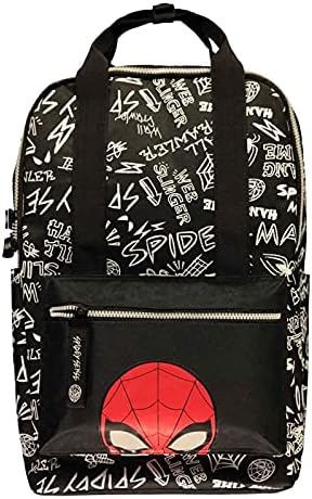 Раница с графичен принтом Spiderman Backpack Glow In The Dark Official Black