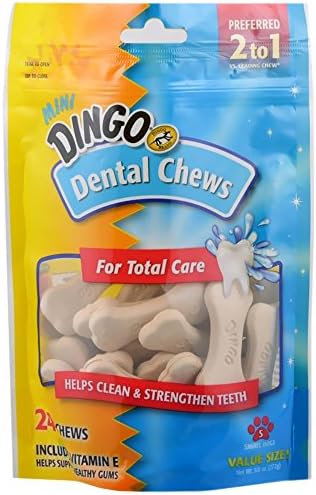 Dingo Denta Третира Избелване на зъбите Мини-дъвки, 24 опаковки