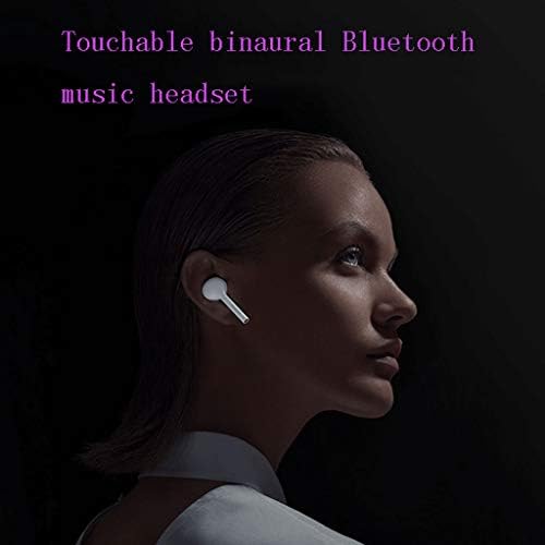 Безжични Слушалки Bluetooth Слушалки Бас Слушалки Хендсфри Слушалки с микрофон за всички мобилни телефони (цвят : бял)