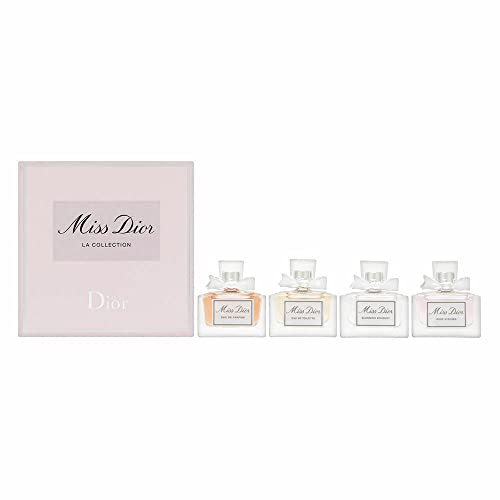 Miss Dior La Collection 4 Piece Set for Women (EDP, EDT, Blooming Bouquet, Rose N' Roses) .17oz