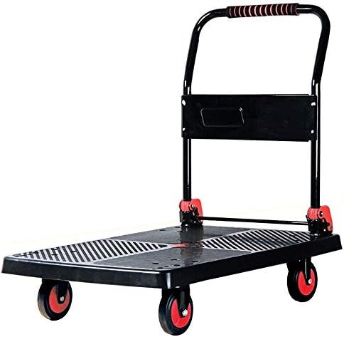 MTYLX Hand Pull Heavy Cart,Foldable Push Hand Truck Folding Платформа за интернет магазин На 4 Wheel Доли for Easy Storage