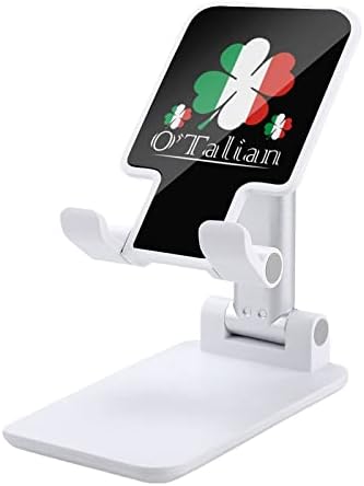 O ' Talian Irish 4 Leaf Clover Italian Flag Регулируема Поставка За Мобилен Телефон Сгъваеми Преносими стойка за Таблети за Офис Пътуване Селска Къща Черно Стил
