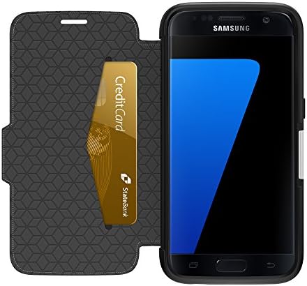 OtterBox STRADA SERIES Wallet Leather Case for Samsung Galaxy S7 - на Дребно опаковка - PHANTOM (ЧЕРЕН/ЧЕРЕН цвят на КОЖАТА)