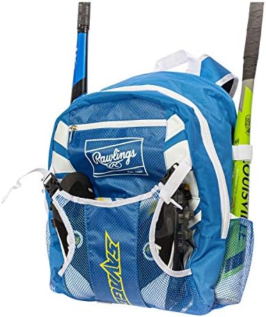 Rawlings Youth Savage Baseball Bat Bag - Batpack with External Helmet Holder for Baseball, T-Ball & Softball Equipment