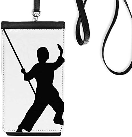 Шаолин е Нож Китай Бойно Изкуство Кунг-фу Култура Телефона в Чантата си Чантата Виси Мобилен Чанта Черен Джоба