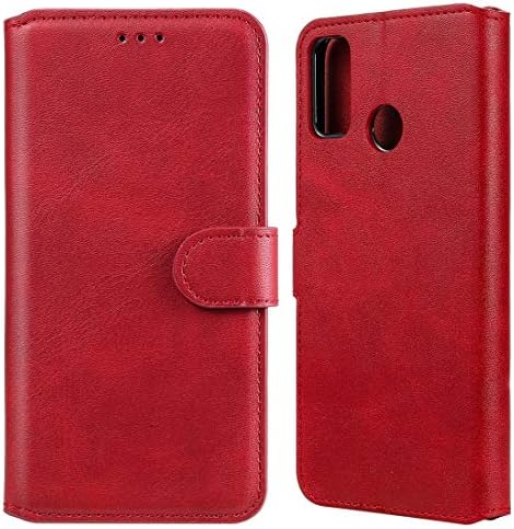 Калъф за мобилен телефон Отличен за Huawei Honor 9X Lite Класическа Телешка текстура PU + TPU Хоризонтален Флип Кожен калъф, с държач и слотове за карти и Чантата (цвят : червен)