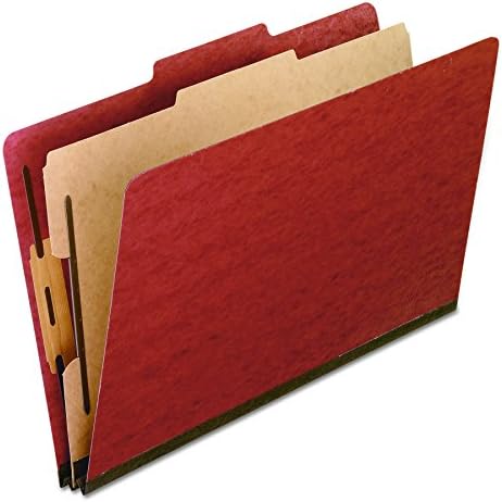 Четырехсекционные папка Pendaflex 2157R Pressboard, Legal, 2/5 Tab, Червен (кутия от 10 броя)