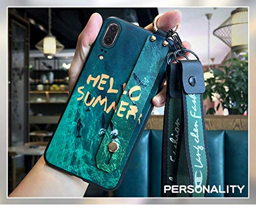Ins jade wristband Huawei P20 mobile phone shell silicone all-inclusive P20 youth защита P20 pro net red ink green lanyard